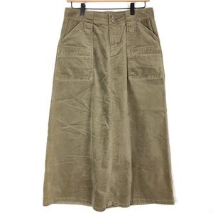 SUNDANCE Maxi Skirt Velvet Velour Long Modest Boho Prairie Lagenlook Tan Size 6